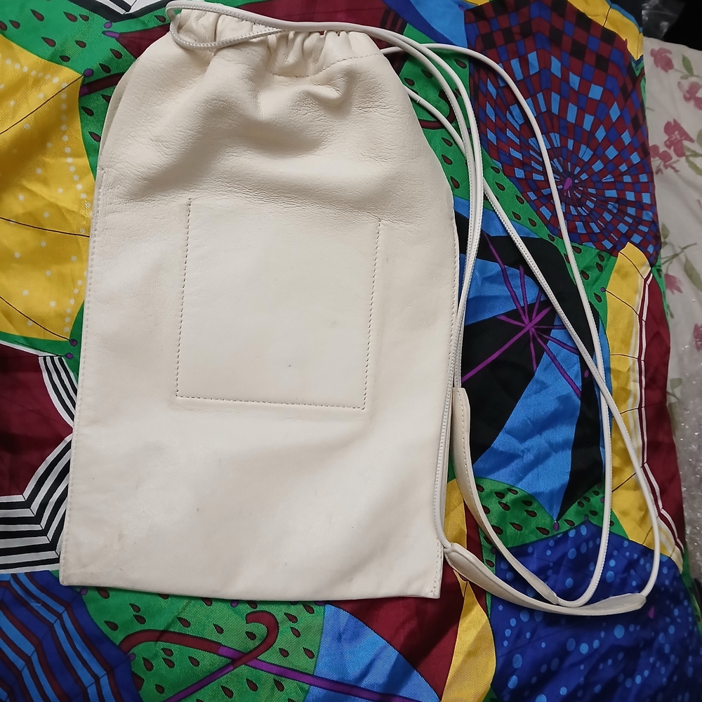 Jil Sander Cream Drawstring Backpack - image 1